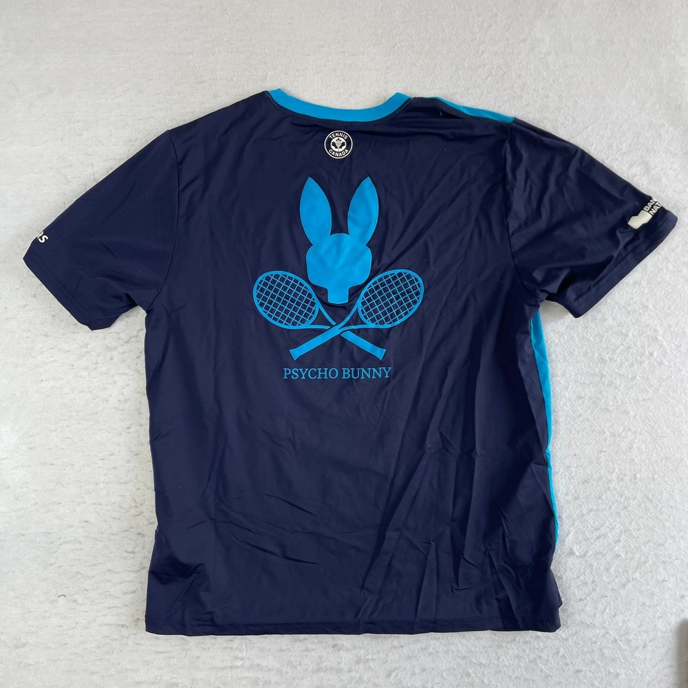 Psycho Bunny Tennis T Shirt Mens XL Blue Navy Colorblock Athletic Tennis Canada